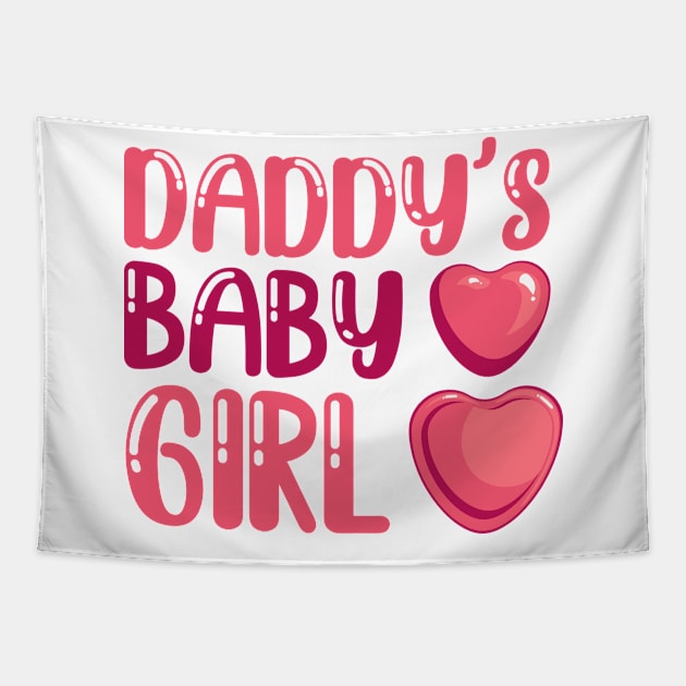 Daddy Baby Girl Cute Sweet Family Tapestry by Mellowdellow