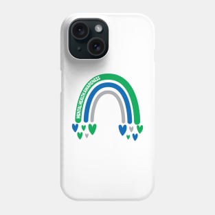 Mental Health Awareness Rainbow with hearts Phone Case