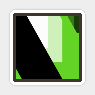 Green, white and black Magnet