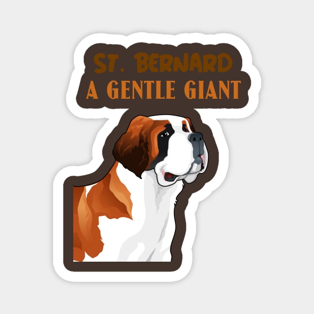 St. Bernard, a gentle giant Magnet by Designs by Eliane