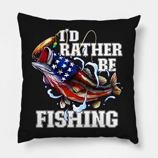 I'd Rather Be Fishing - Fisherman Pillow by BDAZ