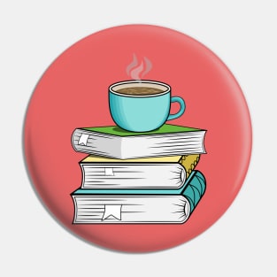 Books And Coffee Pin