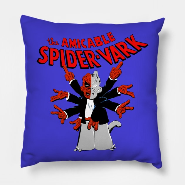 The Amicable Spider-Vark Pillow by Matt Dow's AMOC TeePublic Shop