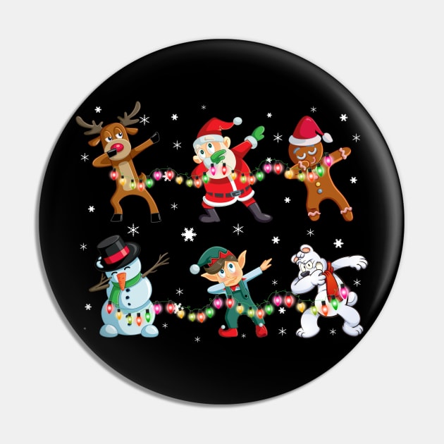 Funny Dabbing Santa and Friends TShirt Christmas Gift Pin by MarrinerAlex