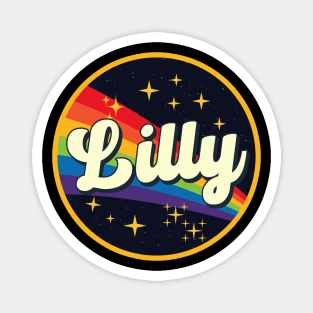 Lilly // Rainbow In Space Vintage Style Magnet