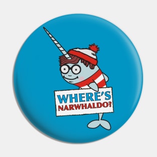 Where's Narwhaldo Narwhal Not Dabbing Funny Parody Pin