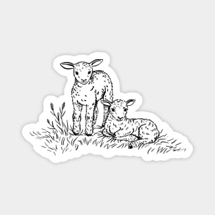 Two Little Lambs Magnet