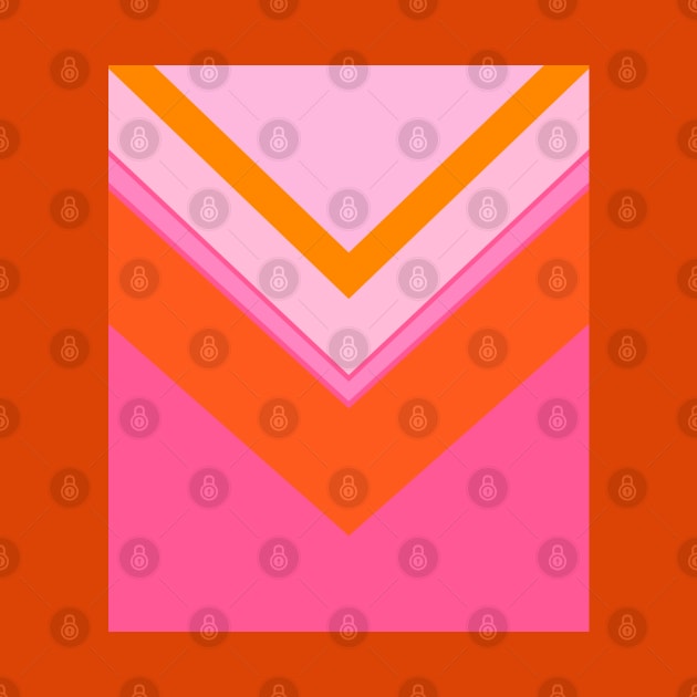 Pink and Orange, Geometric, Chevron, Pattern by OneThreeSix