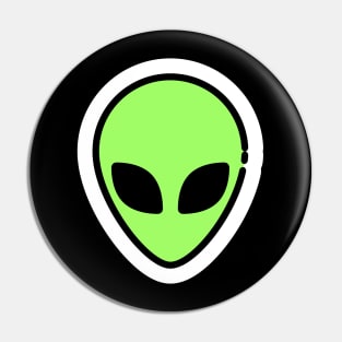 Alien Face // Line Art Sticker Pin