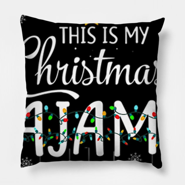 This Is My Christmas Funny Xmas Light Tree Pillow by Barnard