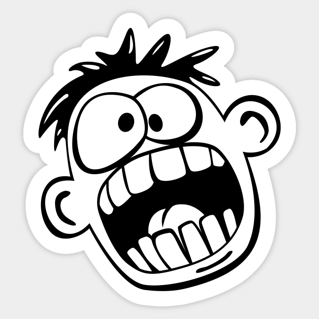 Man Crazy Face Print Sticker With The Face Open Vector Clipart, Annoying,  Annoying Clipart, Cartoon Annoying PNG and Vector with Transparent  Background for Free Download