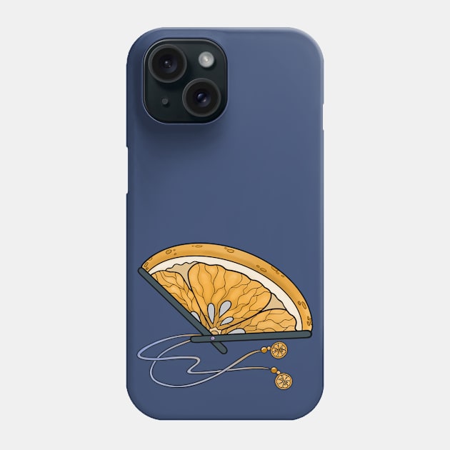 Orange Slice Folding Fan Phone Case by emmakin.art@gmail.com