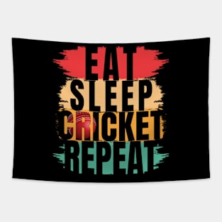 Eat sleep cricket repeat Tapestry