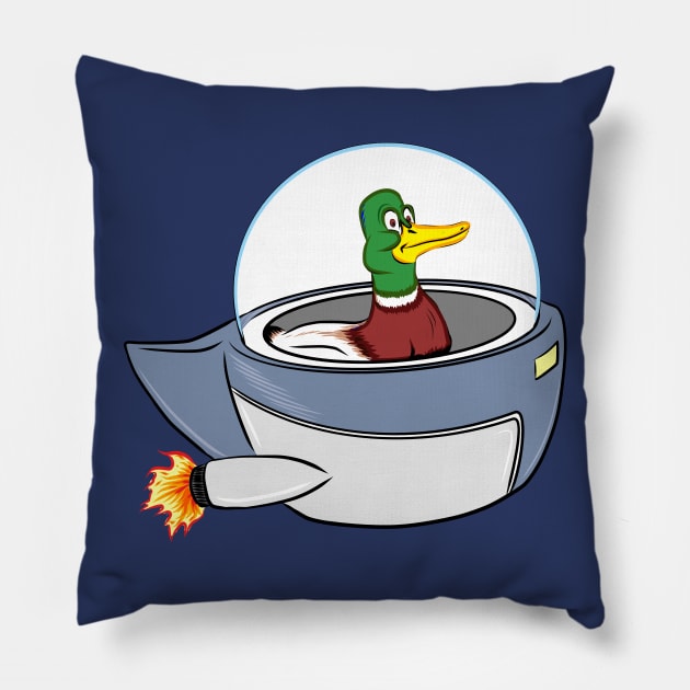 Space Duck Pillow by CheeseHasselberger