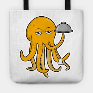 Octopus as Waiter with Platter & Serving towel Tote