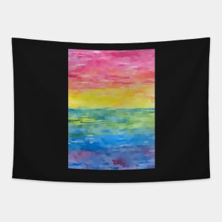 Abstract Colorful Rainbow Sunset Stripes Tapestry