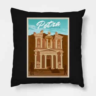 Travel Poster Petra Jordan Pillow