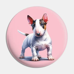 Miniature Bull Terrier Watercolor - Beautiful Dog Pin