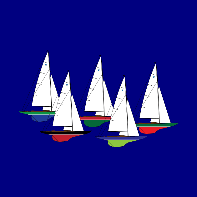 Dragon Class Sailboats Racing by CHBB