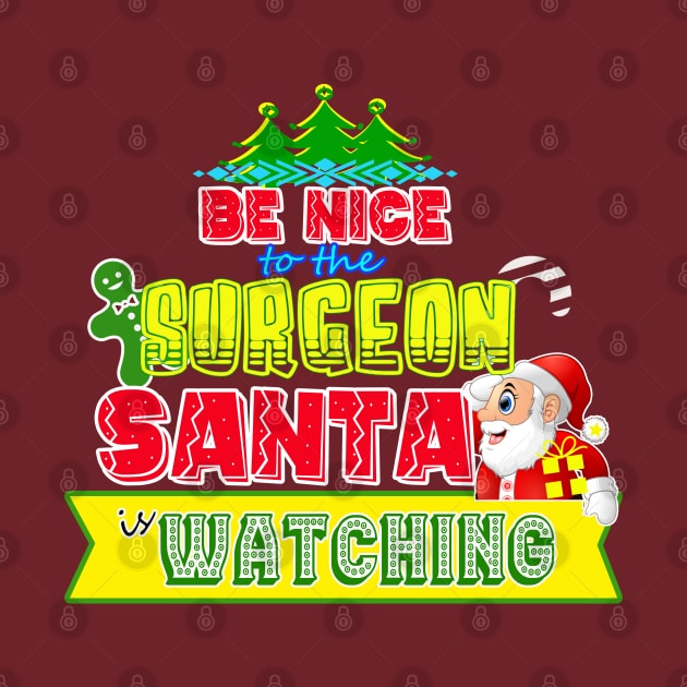 Be nice to the Surgeon Santa is watching gift idea by werdanepo