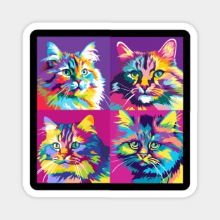 Siberian Cat Pop Art - Cat Lover Gift Magnet