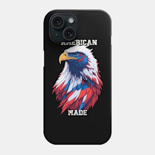 American Made Patriotic Bald Eagle with American Flag Phone Case