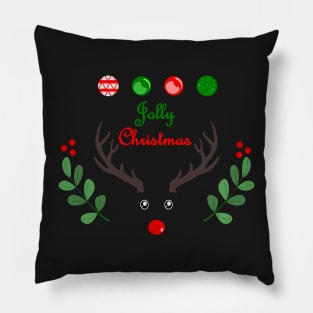 Jolly Christmas reindeer, hohoho Pillow