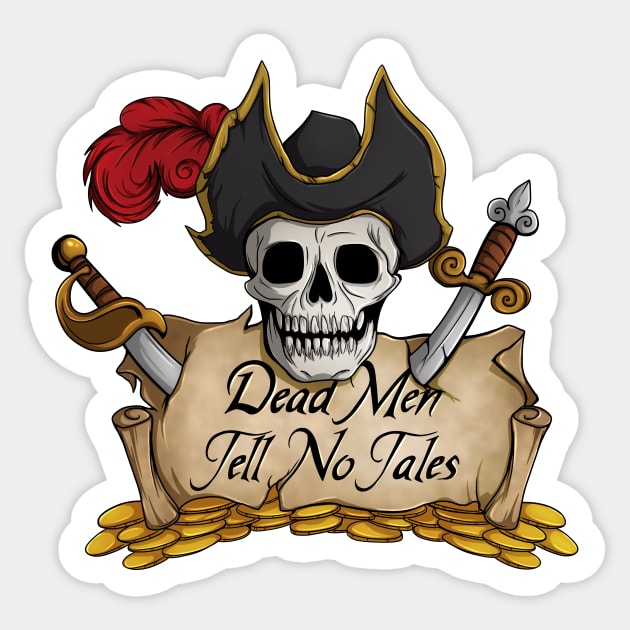 Scary, Cool, Unique, Pirate Skull Design Laptop Sticker | T-shirt Design  for Gamers | Gift Ideas for Halloween | Sticker