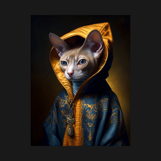 Royal Portrait of a Cornish Rex Cat by pxdg