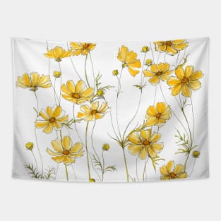 Yellow Cosmos, Illustration Tapestry