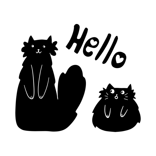 "Hello" Black Cats by saradaboru