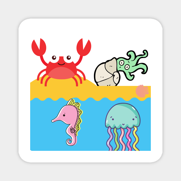 Kids Sea Life Design Magnet by LaurelBDesigns