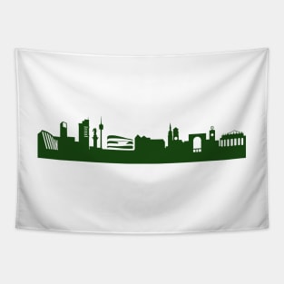 STUTTGART skyline in forest green Tapestry