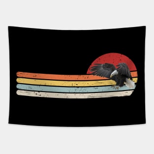 Retro American USA Bald Eagle In Flight Photo Tapestry