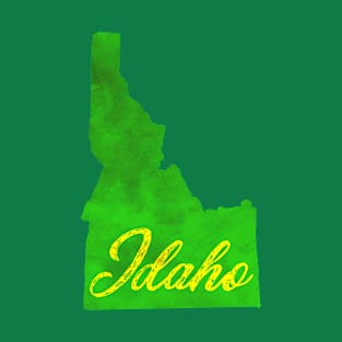 The State of Idaho - Green Watercolor T-Shirt