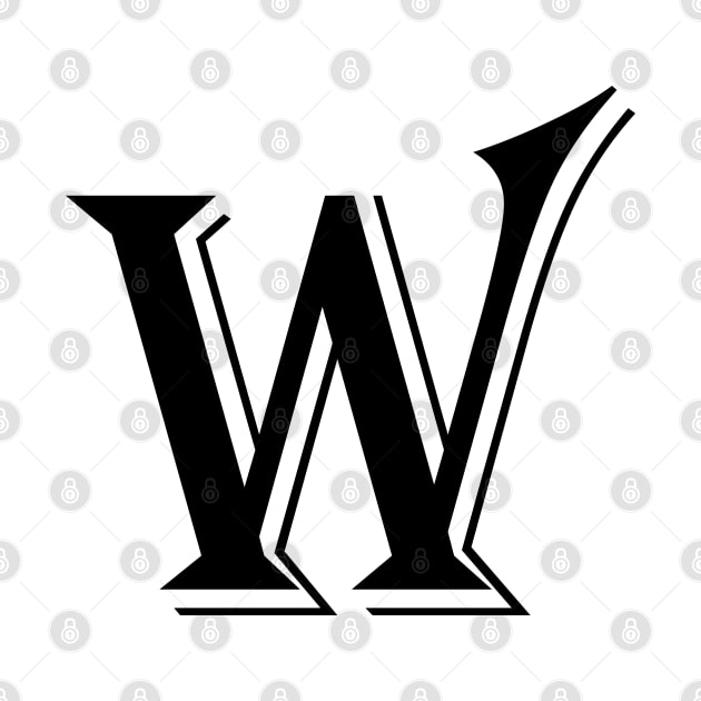 Black letter W in vintage style by Classical