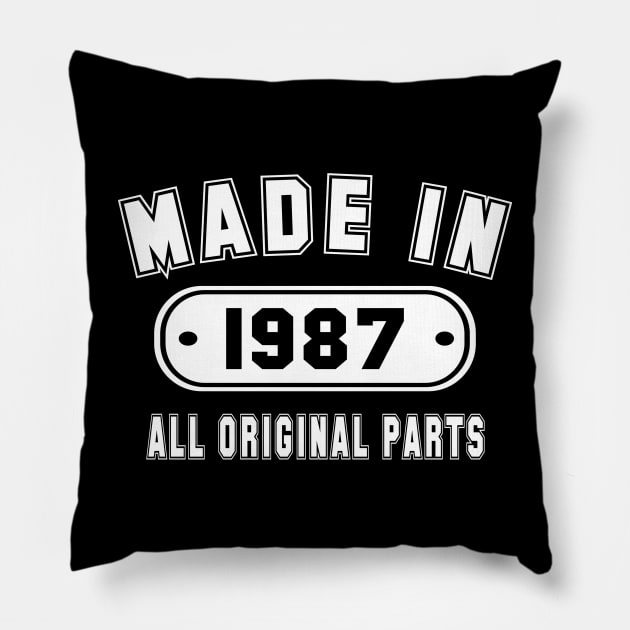 Made In 1987 All Original Parts Pillow by PeppermintClover