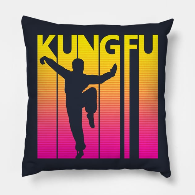 Vintage Retro Kung Fu Gift Pillow by GWENT