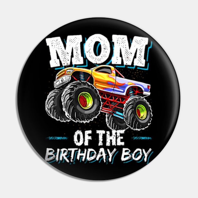 Mom Of The Birthday Boy Monster Truck Birthday Novelty Pin by Sort of Vintage