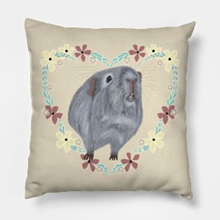 Guinea Pig floral heart Pillow