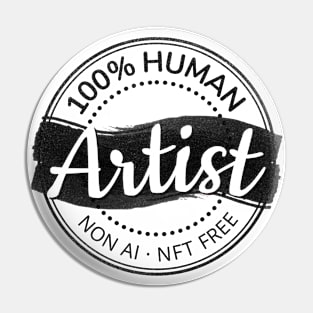 100% Human Artist Pin