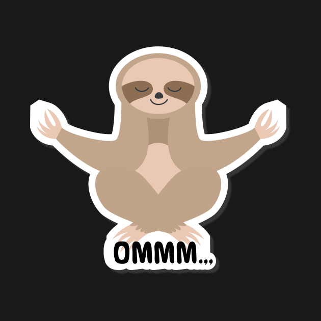 Ommm sloth meditating by Frispa