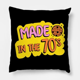 Made In The 70's, Retro Vintage 1970s Born Birthday Pillow