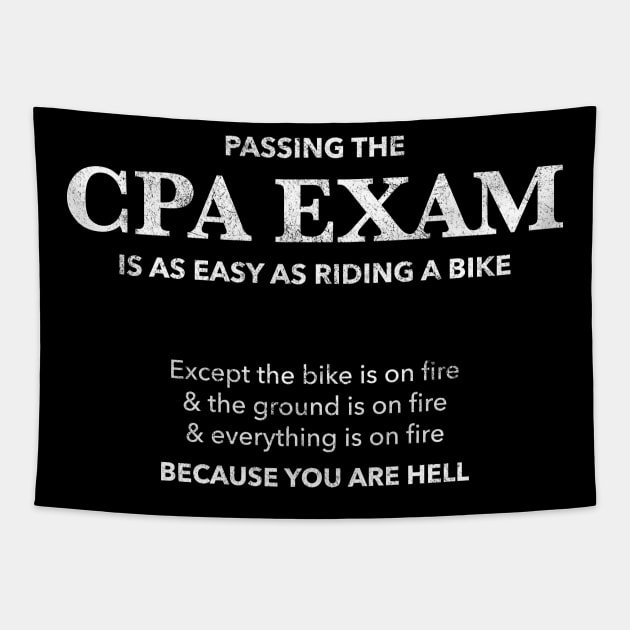 Passing CPA Exam Easy Hell Funny Accountant Gift Tapestry by JeZeDe