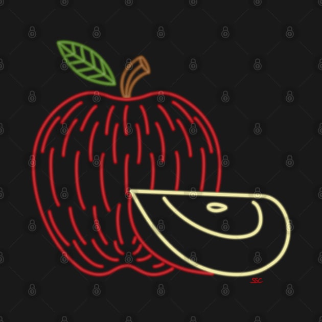 Neon Red Apple by SpectreSparkC