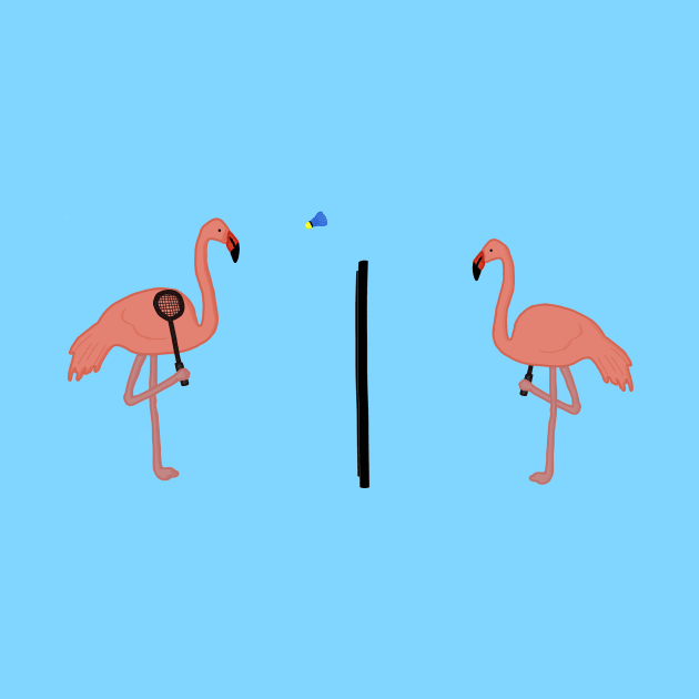 badminton flamingos by NoirPineapple