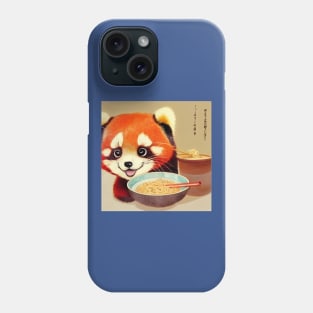 Kawaii Red Panda Eating Ramen Phone Case