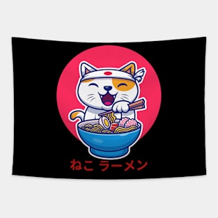 Neko Ramen, cat eating Ramen Tapestry