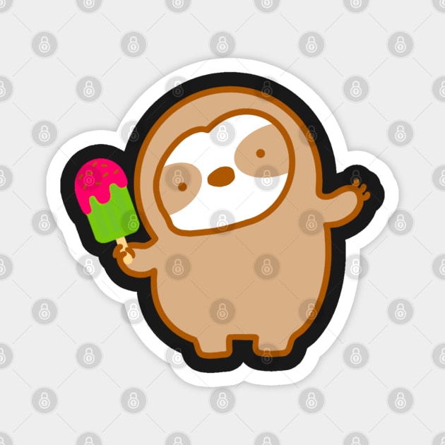Cute Watermelon Popsicle Sloth Magnet by theslothinme