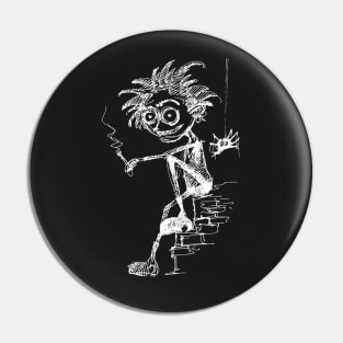 Goth boy white Pin